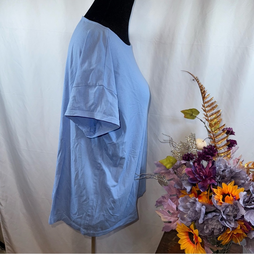 J.Jill Luxe Supima Blue Short Sleeve Tee Soft Stretch Casual Top M - Picture 4 of 6